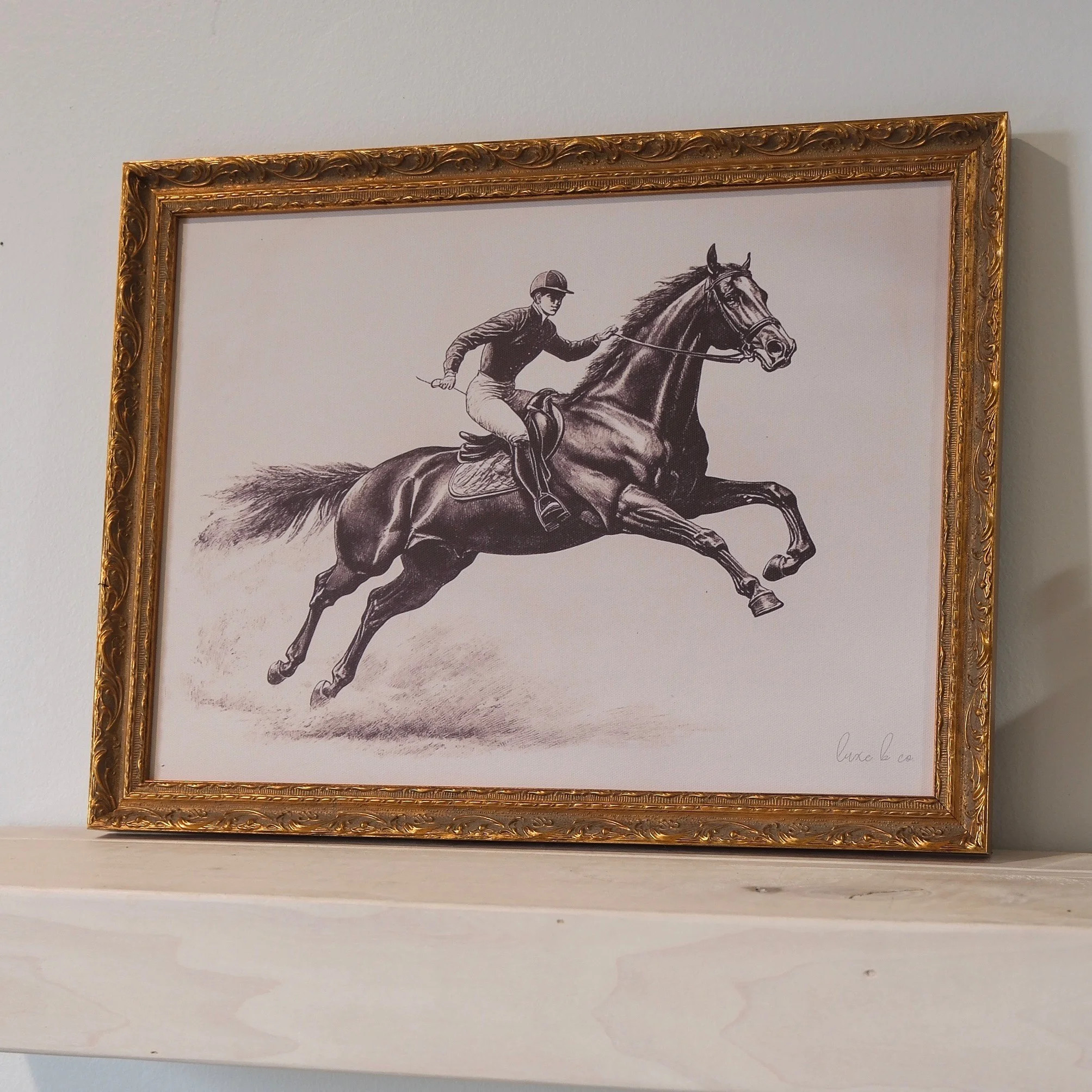Equestrian Sketch Framed Art | 12 x 16 | Fiddle & Fig