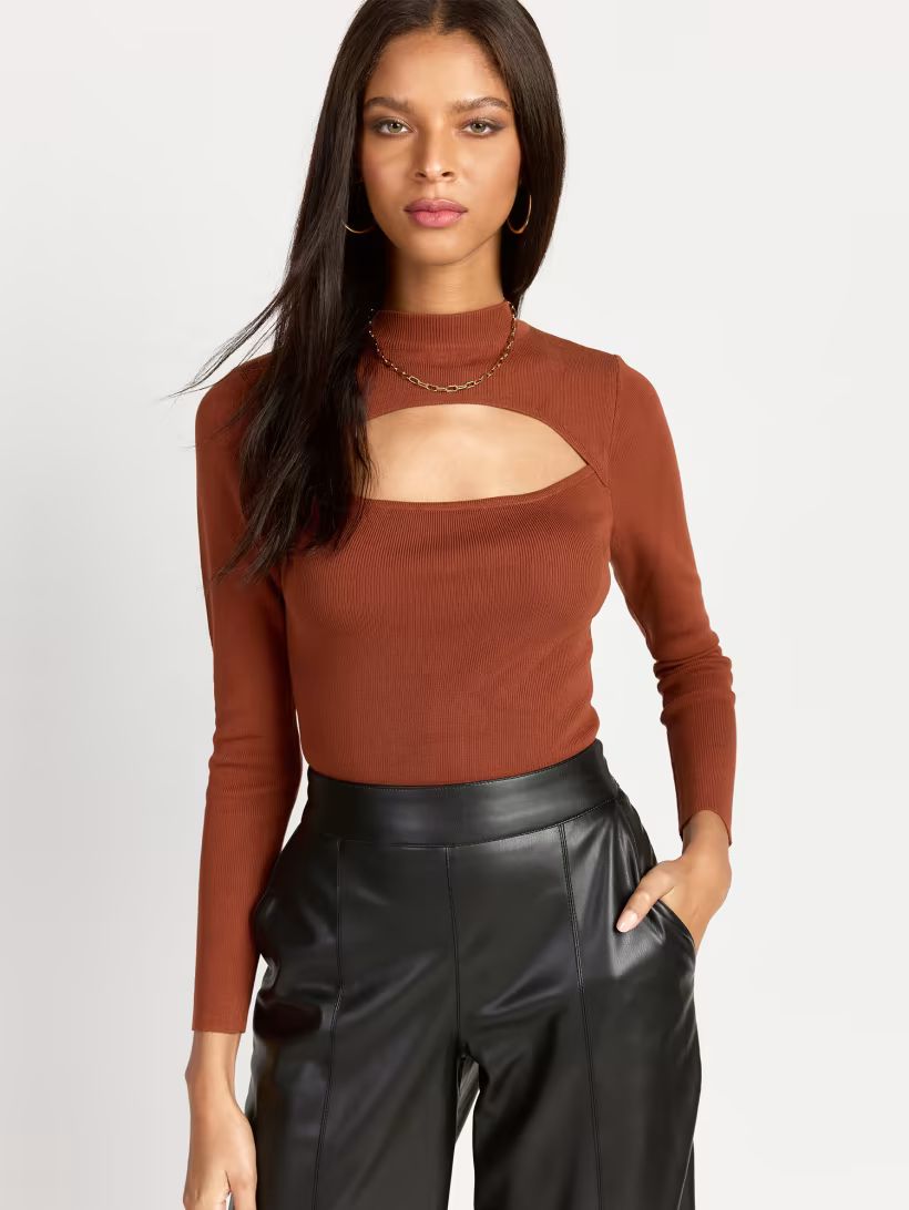 Front Cut Out Bodysuit - Dee Elly | New York & Company