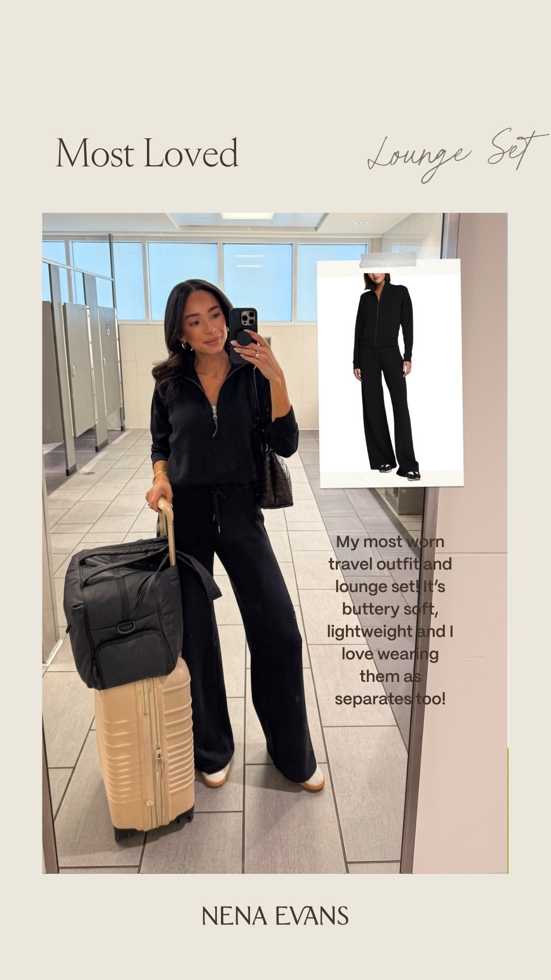 My go-to travel outfit in 2025 ✈️ I’ve never felt a softer fabric in my life. It has stretch, breathable yet cozy, and doesn’t wrinkle. Wearing size S half-zip, XS tall pants (code NENAXSPANX for 15% off first purchase) 

Airport outfit 
Travel outfit 
Loungewear 
Matching set 
Comfy outfit 
Casual outfit

#LTKSeasonal #LTKTravel #LTKFindsUnder100