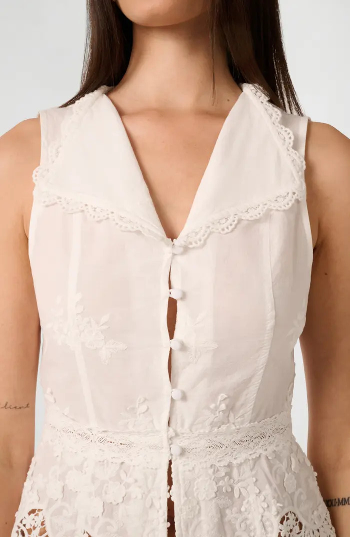 WeWoreWhat Floral Lace Collared Button-Up Top | Nordstromrack | Nordstrom Rack