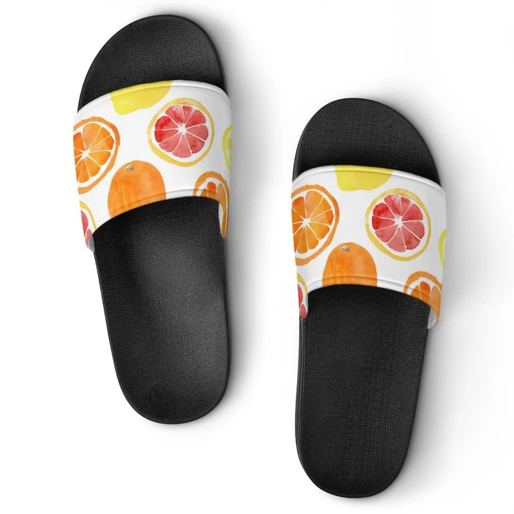 GZHJMY Stylish Slides for Women Men, Lemon Orange Fruits Soft Flexible Slip-on Sandals Slippers | Walmart (US)