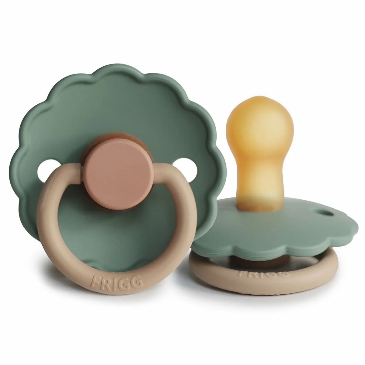 Daisy Natural Rubber Pacifier, Colorblock Willow | SpearmintLOVE