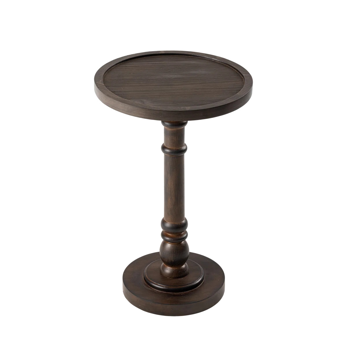 COZAYH Pedestal Tray Top End Table for Holding Drinks, Lamps, Plants, Dark Brown | Wayfair North America