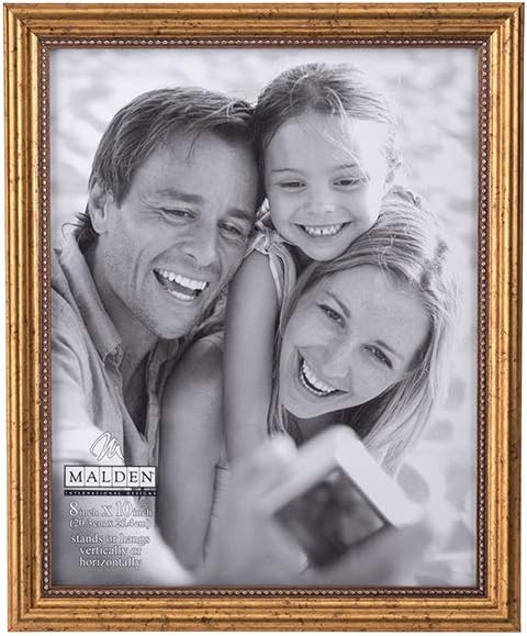 Malden International Designs Classic Wood Picture Frame, 8x10, Gold | Amazon (US)