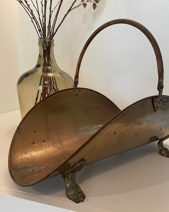 Gorgeous Vintage Claw Footed Brass Firewood Holder or Magazine | Etsy | Etsy (US)