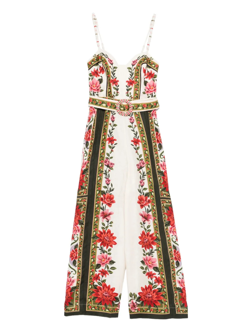 floral belted jumpsuit | Farfetch Global
