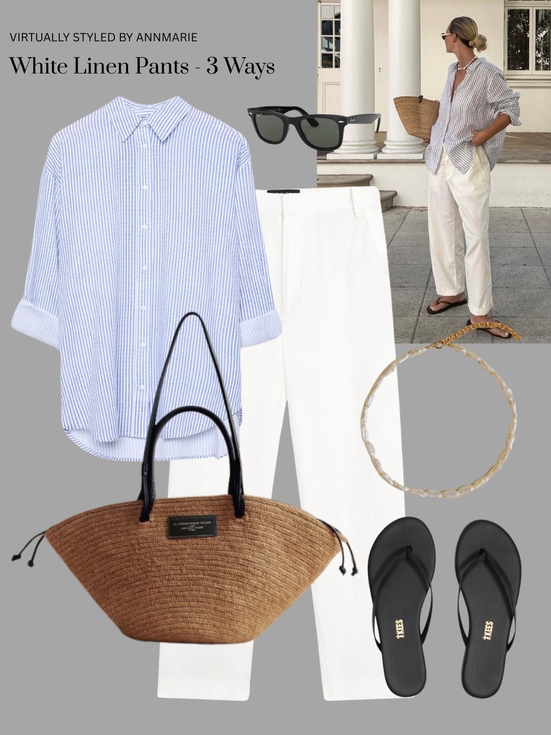 Linen white trousers - 3 ways