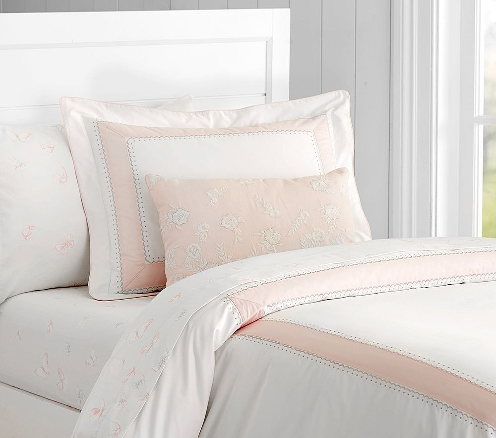 Monique Lhuillier Ethereal Butterfly Sateen Sheet Set & Pillowcases | Pottery Barn Kids