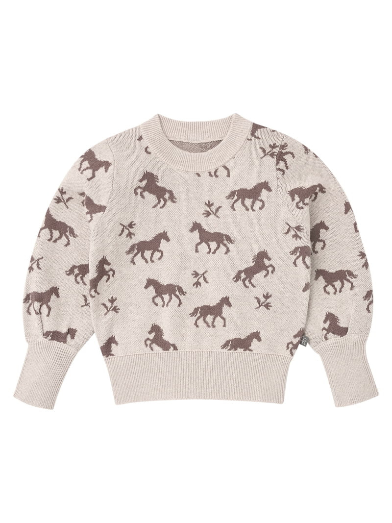 Modern Moments by Gerber Toddler Girl Jacquard Sweater and Wide Leg Pant Set, 2-Piece, Sizes 12 M... | Walmart (US)
