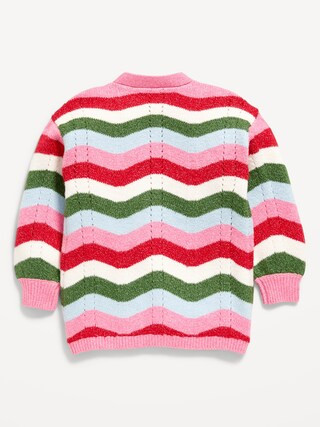 Printed Open-Front Cardigan Sweater for Toddler Girls | Old Navy (US)