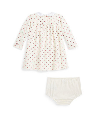 Polo Ralph Lauren Baby Girls Reindeer Print Velour Dress and Bloomer, 2 Piece Set - Macy's | Macy's