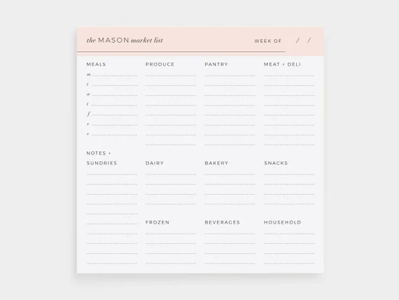 Personalized Grocery List Notepad  Modern Grocery List  - Etsy | Etsy (US)
