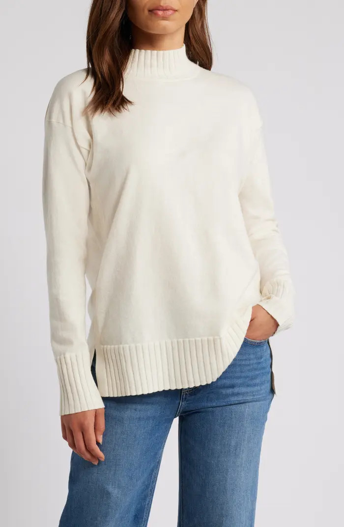 Caslon® Mock Neck Tunic Sweater | Nordstrom | Nordstrom