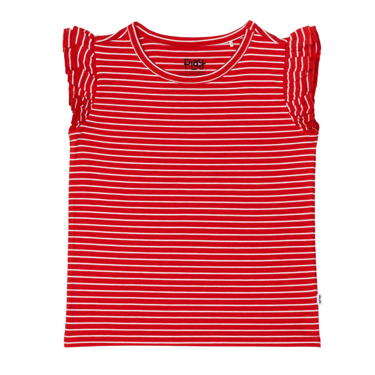 Candy Red Stripes Flutter Tee | Little Sleepies