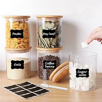 GoldArea 6 Pack Glass Jars, 24 oz Glass Food Storage Containers with Airtight Bamboo Lids, Spice,... | Amazon (US)
