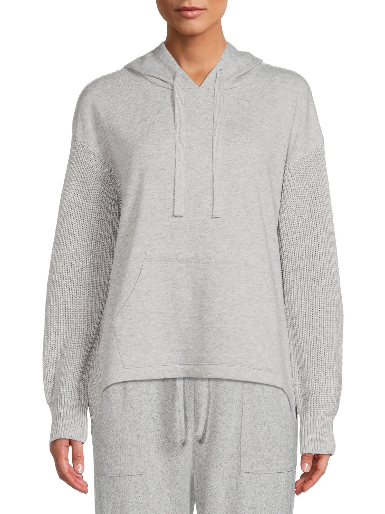 Time and Tru Women’s Mixed Media Hoodie | Walmart (US)