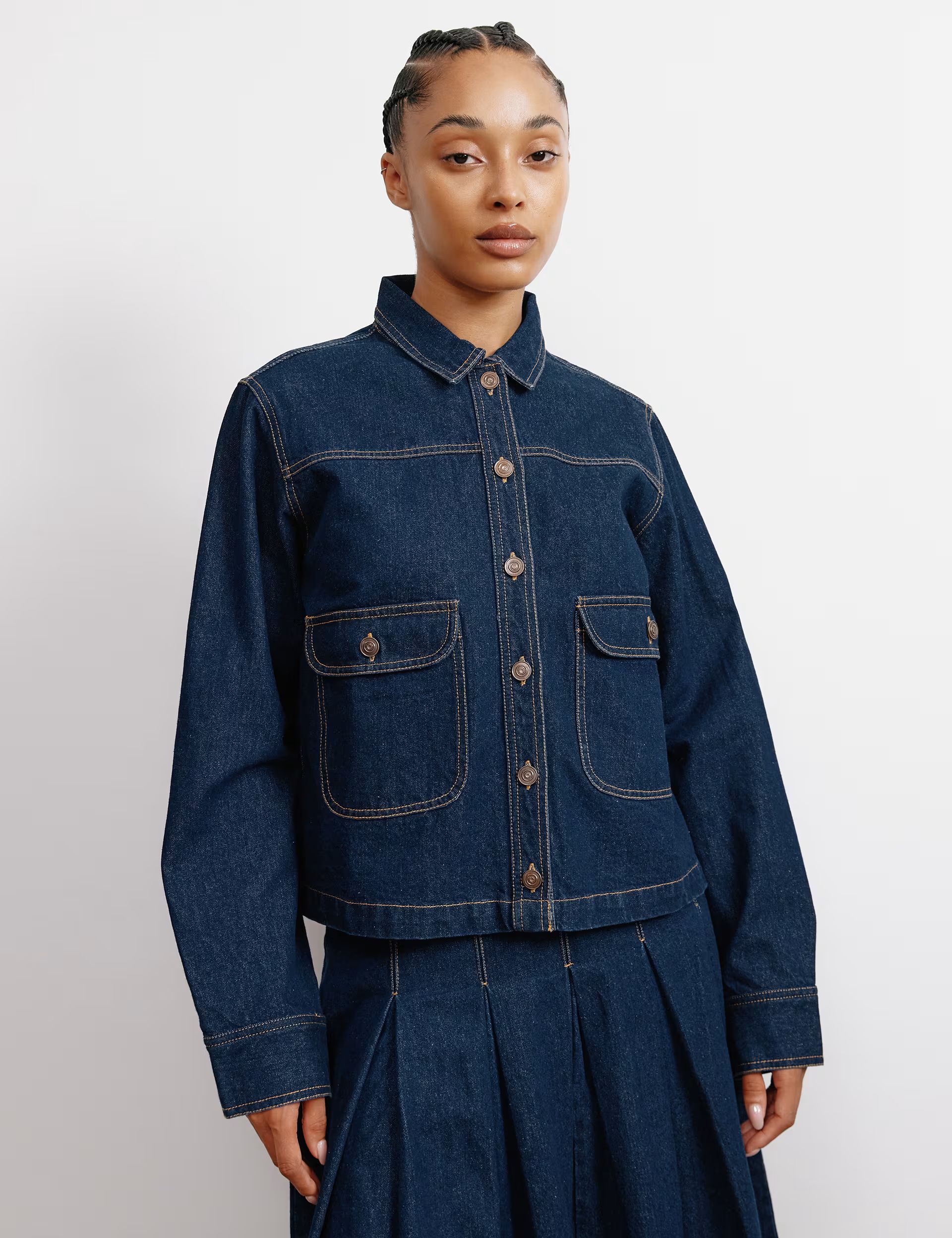 Pure Cotton Denim Collared Jacket | Albaray | M&S | Marks & Spencer (UK)