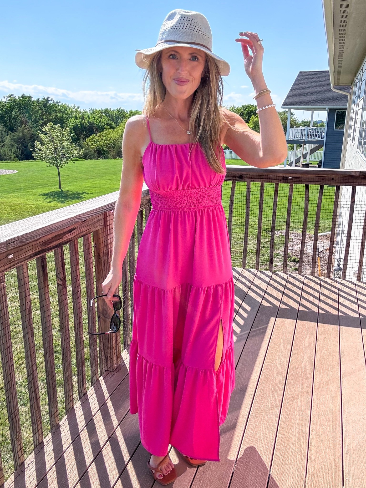 This bright pink maxi dress is so pretty! 🩷 Loving it paired with this neutral Panama hat for a fun summer beachy look! Wearing an xsmall in the dress.

As an Amazon Influencer I earn commission on qualifying purchases.

Hot pink maxi dress, spring dresses, Panama hat, beach outfit inspo, summer styles, mom style, wedding guest dress, summer party dress idea

#LTKootd #LTKMidsize #LTKTravel