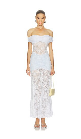 Runaway The Label Vaneya Lace Maxi Dress in Blue. - size M | Revolve Clothing (Global)
