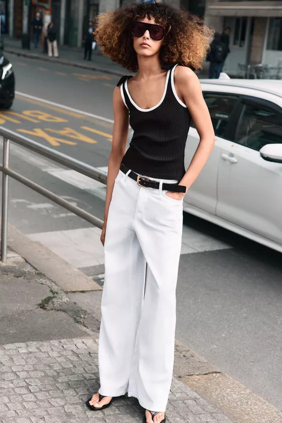 RIBBED TOP WITH BOWS | Zara UK