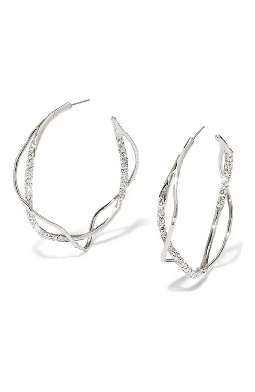 Alexis Bittar Intertwined Pavé Hoop Earrings in Champagne at Nordstrom | Nordstrom