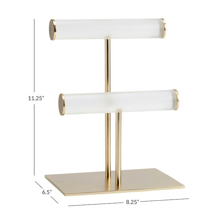 Ava Frosted Acrylic Double Bar Jewelry Stand | Pottery Barn Teen