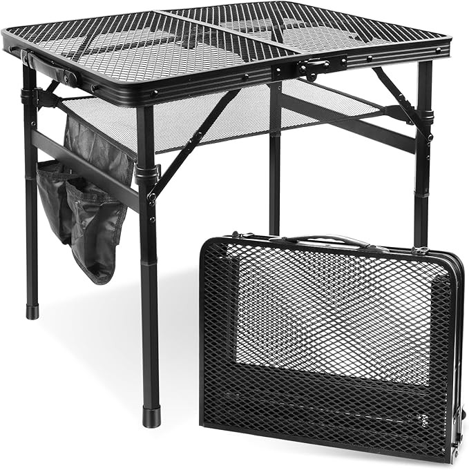 Folding Picnic Table for Grill Outdoor Camping Table with Portable Mesh Bag, Compact & Foldable f... | Amazon (US)
