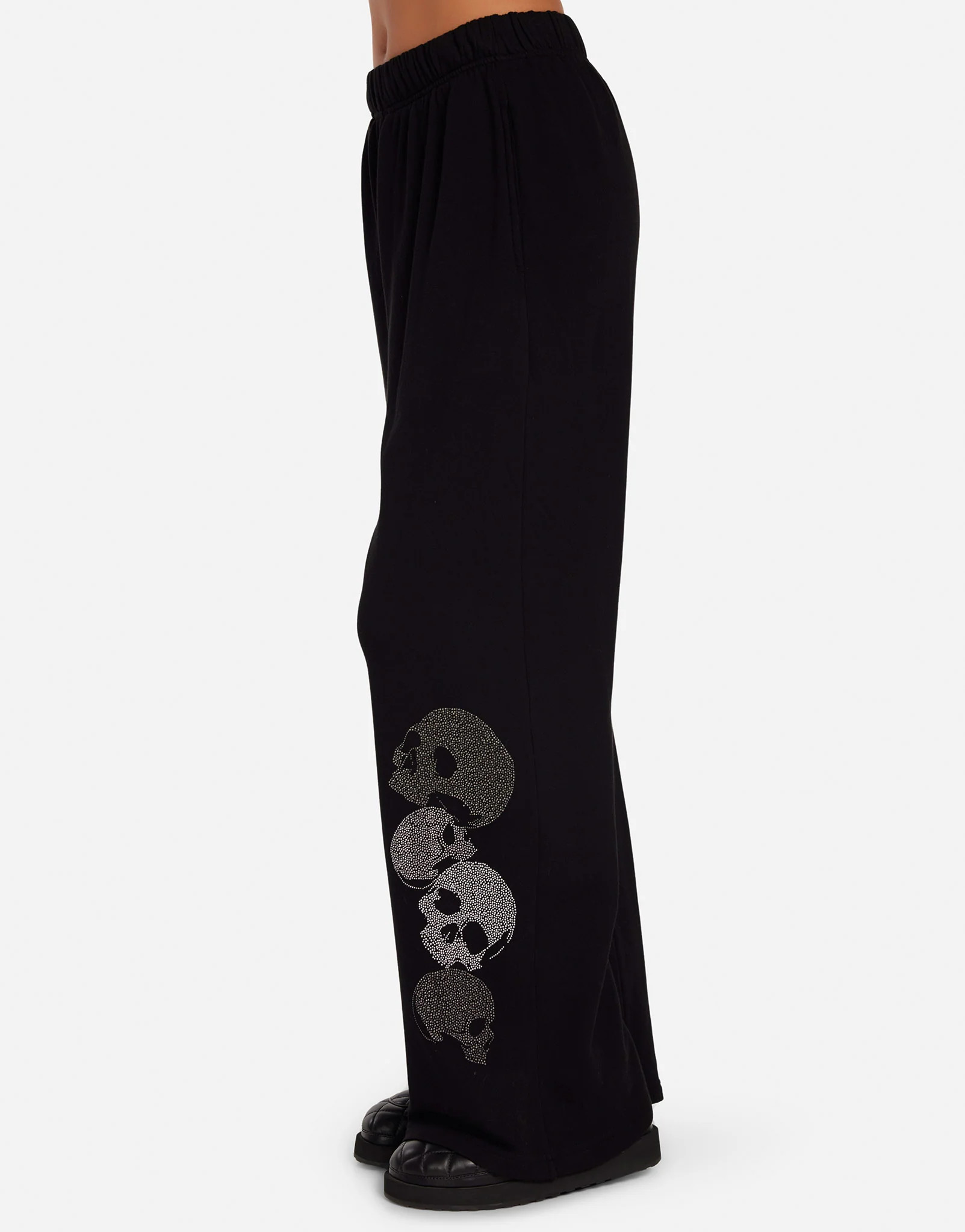 Stud Skulls Wide Leg Pant in Black | Juvia by Lauren Moshi | Lauren Moshi