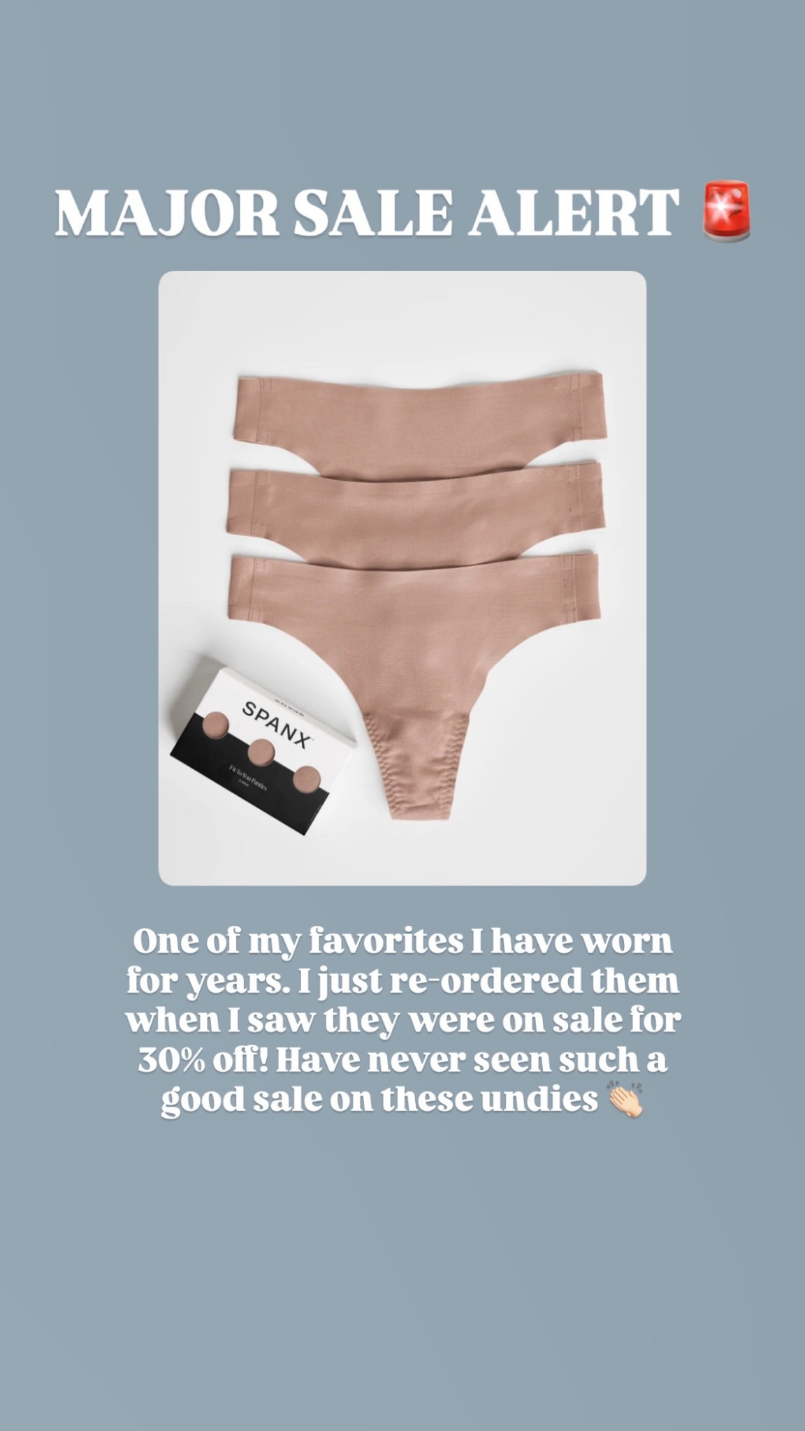 These are on major sale! Highly recommend! Use code BRITTANYXSPANX for an extra 15% off!

Loverly Grey, Spanx, underwear, thong 

#LTKStyleTip #LTKSaleAlert