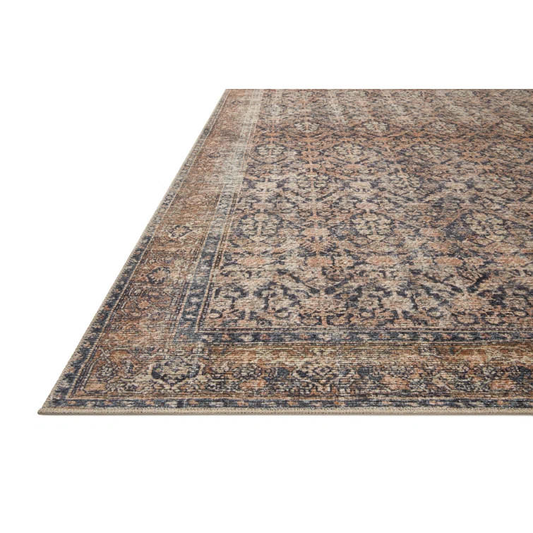 Billie Power Loom Performance Ink / Salmon Rug | Wayfair North America