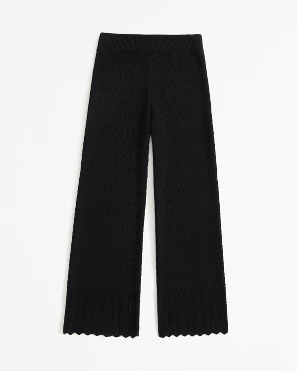 Women's Crochet-Style Wide Leg Pant | Women's New Arrivals | Abercrombie.com | Abercrombie & Fitch (US)