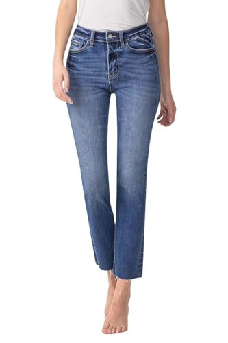 Lovervet by VERVET Women's High-Rise Slim Crop Straight Jeans (29, Masterfully) | Amazon (US)