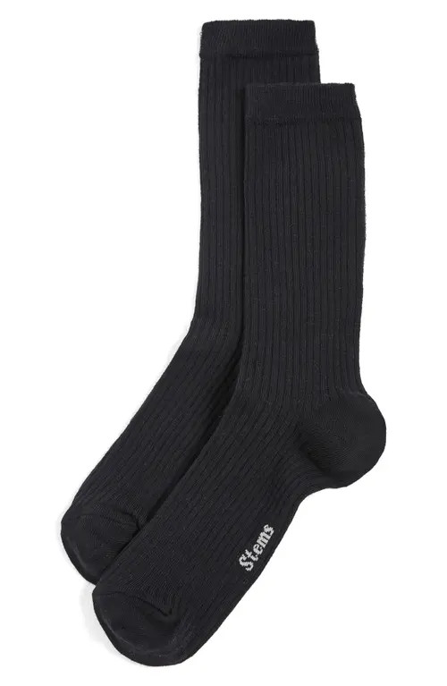 Stems Cotton & Cashmere Blend Crew Socks in Black at Nordstrom | Nordstrom