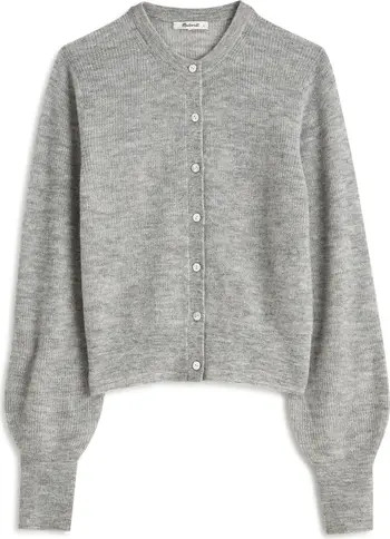Ribbed Alpaca Blend Crewneck Cardigan | Nordstrom