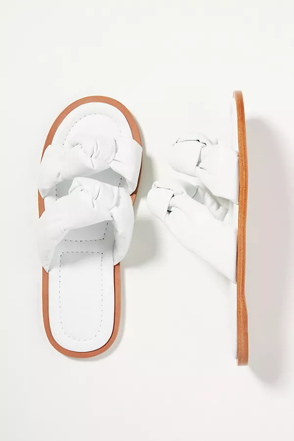 Puffy Double Knot Slide Sandals By Vicenza in White Size 37 | Anthropologie (US)