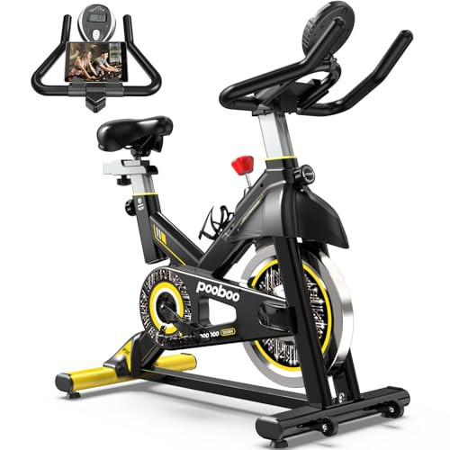 pooboo Exercise Bike, Adjustable Friction Resistance Silent Belt Drive, Indoor Cycling Bike for Home Cardio Gym, Fitness Stationary Bike Machine with 300lbs Weight Capacity, Tablet Holder &Upgraded Version Seat | Amazon (US)