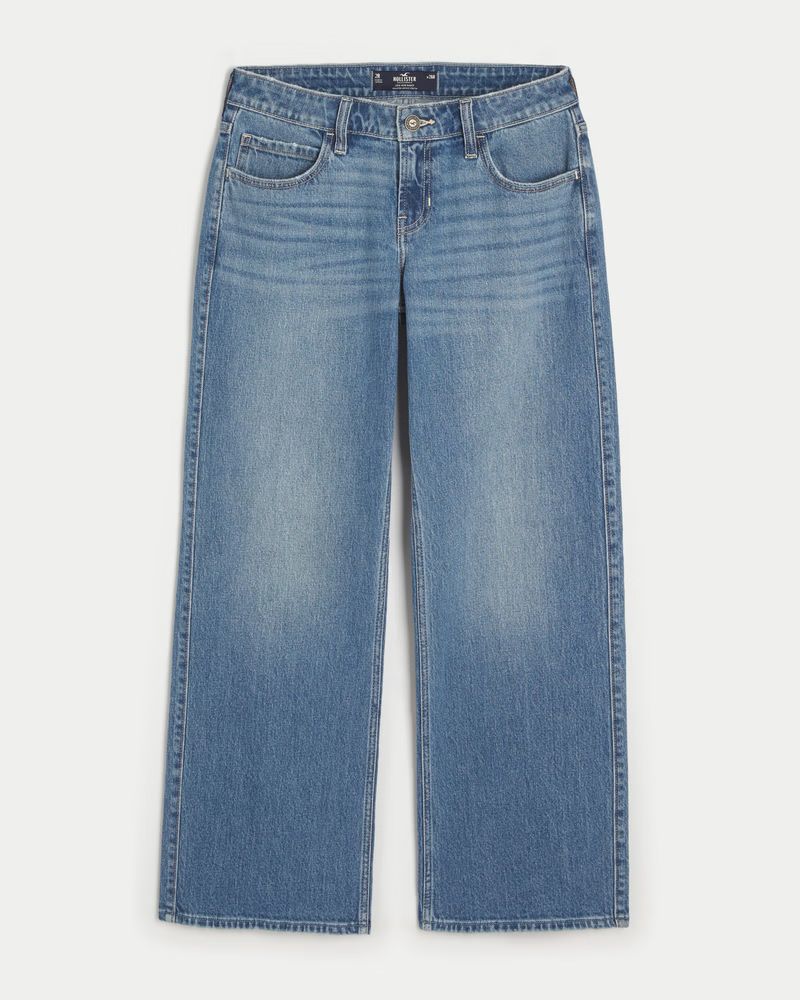 Low-Rise Medium Wash Baggy Jeans | Hollister (UK)
