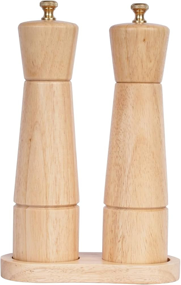 DeroTeno Salt and Pepper Mill Set with Tray, Adjustable Ceramic Grinder Salt Mill, Stainless Stee... | Amazon (CA)