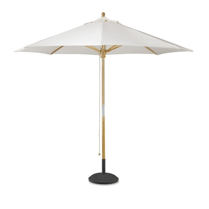 Teak Umbrella, Round, Sunbrella Performance Canvas, Natural | Williams-Sonoma