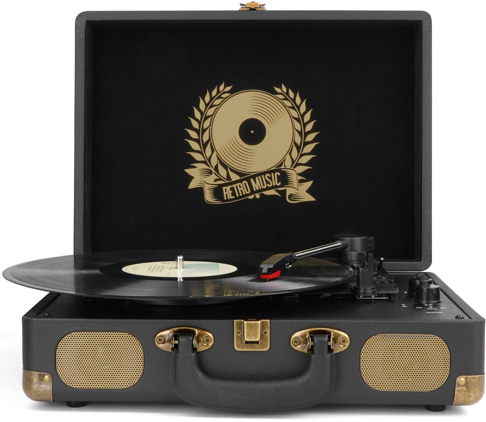 Vinyl Record Player Bluetooth 3-Speed Portable Vintage Suitcase with Built-in Speakers, RCA Line ... | Amazon (US)