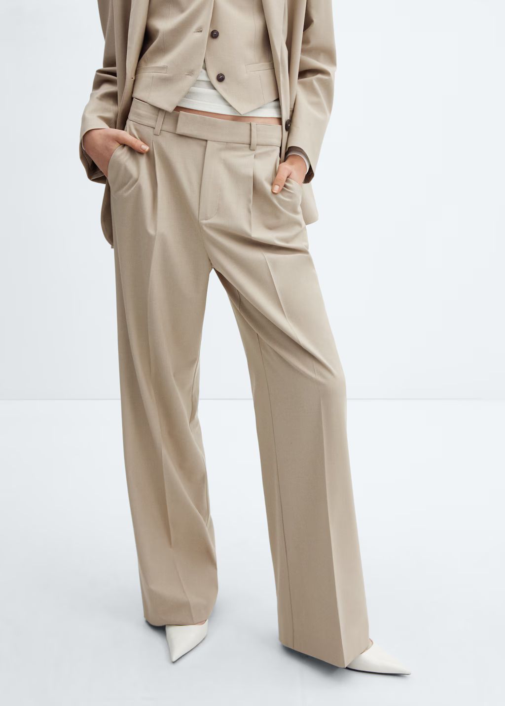 Wide leg suit pants | MANGO (US)