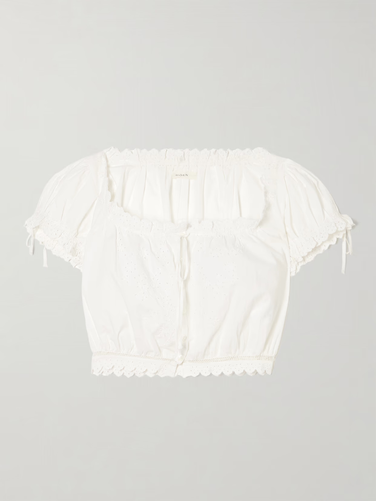 DÔEN - Nera Broderie Anglaise Organic Cotton Blouse - White | NET-A-PORTER (US)