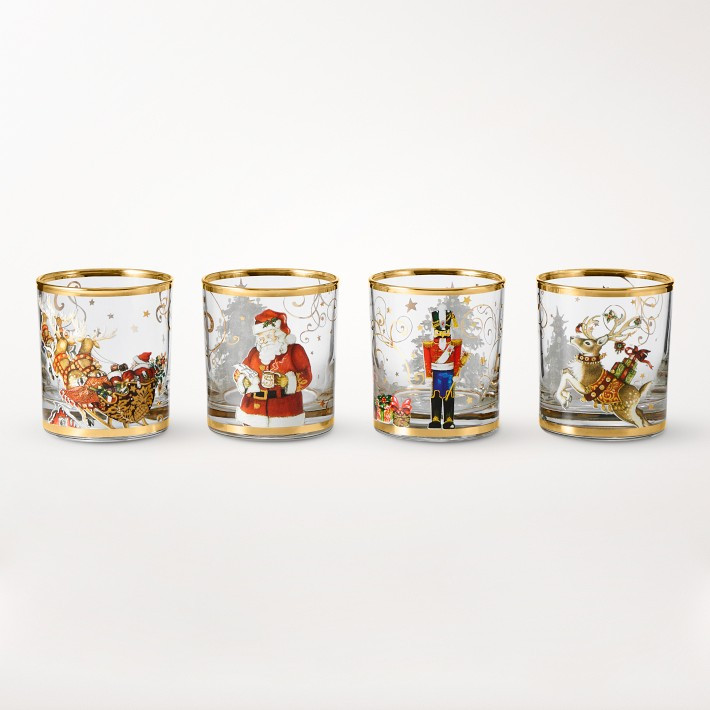 'Twas the Night Before Christmas Double Old-Fashioned Glasses, Set of 4 | Williams-Sonoma