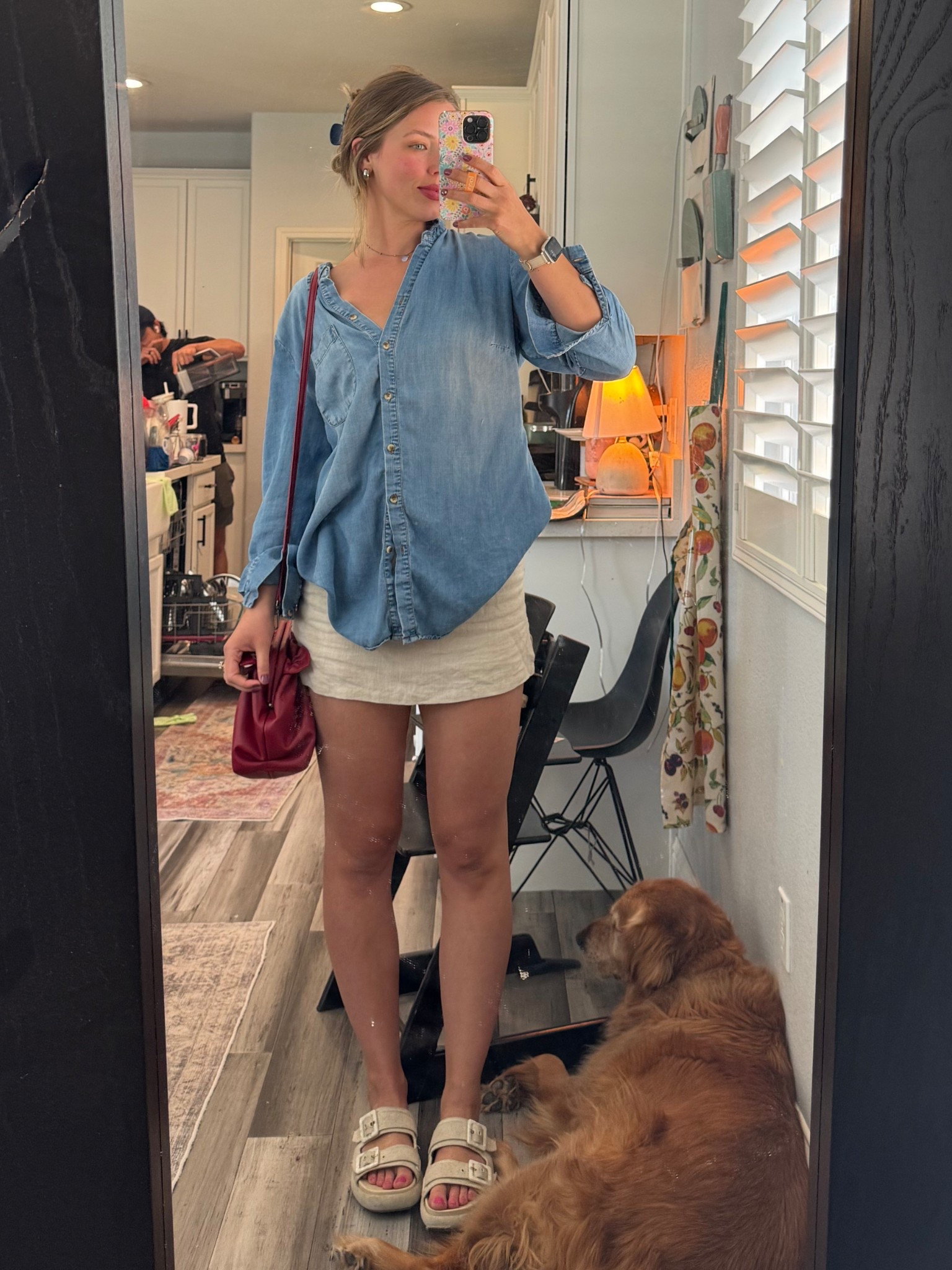 Wearing a four tall in the skirt
