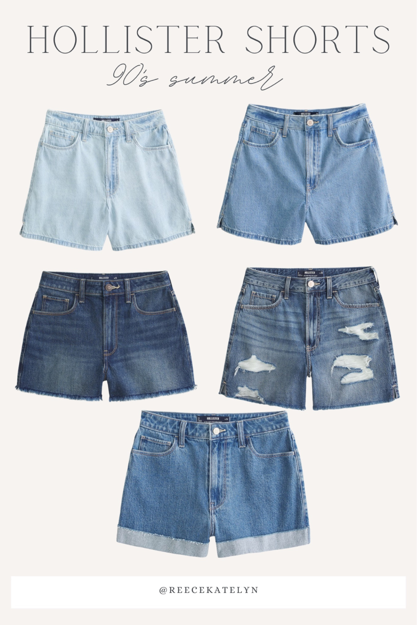 Hollister denim shorts / 90’s Summer outfits