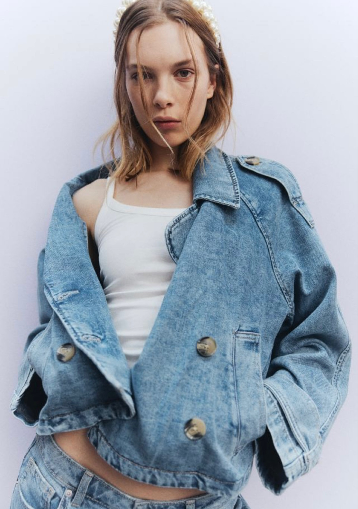 Oh so stylish denim pea coat .

#LTKfindsunder50 #LTKSeasonal #LTKstyletip