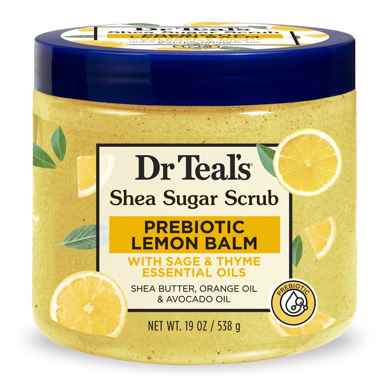 Dr Teal's Shea Sugar Body Scrub with Prebiotic Lemon Balm and Essential Oils, 19 oz - Walmart.com | Walmart (US)