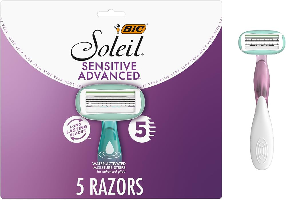 BIC Soleil 5 Disposable Razor for Women, Sensitive Skin, 5 Count | Amazon (US)