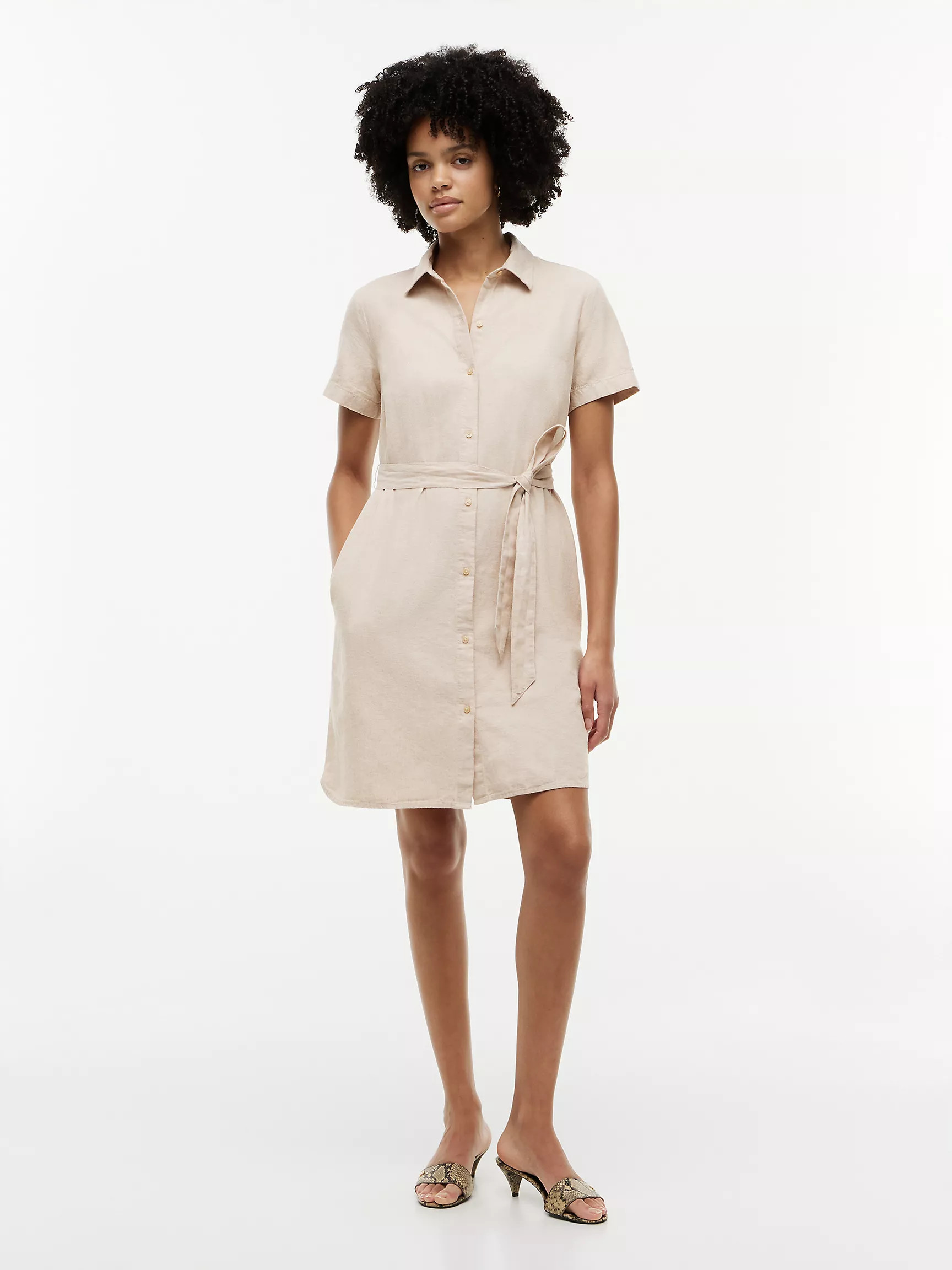 Belted Linen-Cotton Blend Shirtdress | Tommy Hilfiger | Tommy Hilfiger (US)