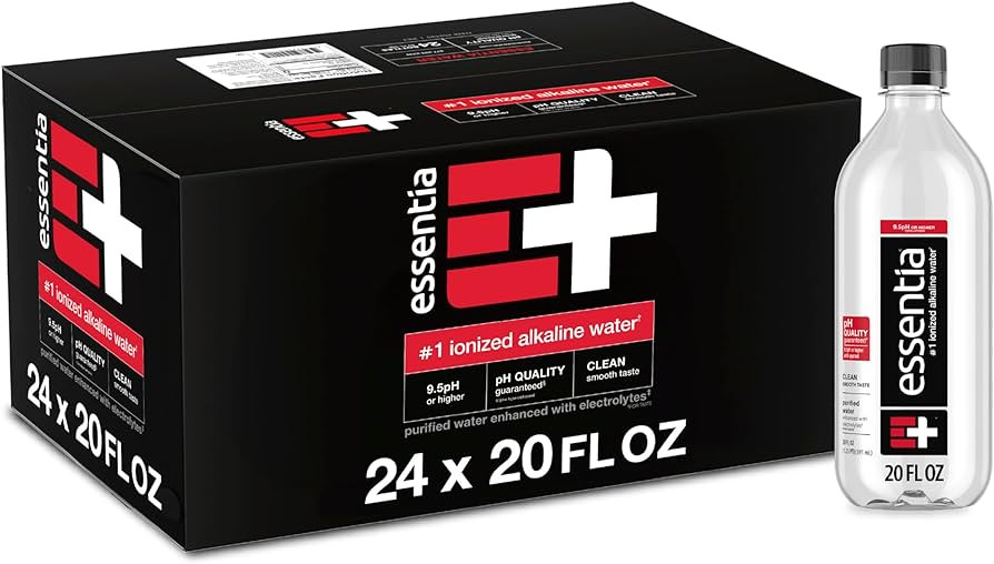 Essentia Water LLC, Ionized Alkaline Bottled Water; 99.9% Pure, Infused with Electrolytes, 9.5 pH... | Amazon (US)